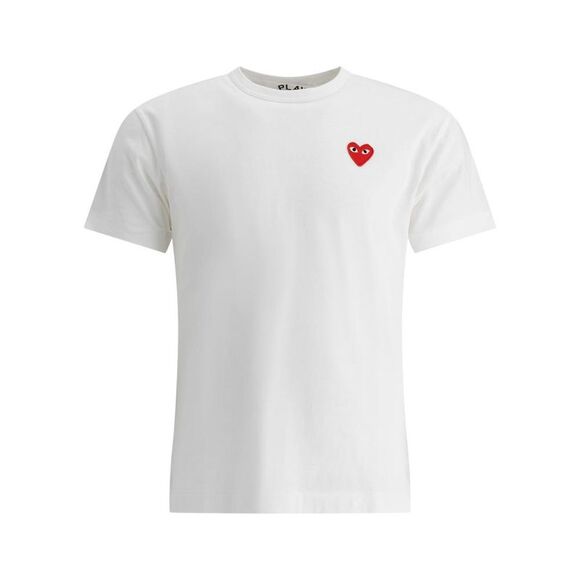 COMME DES GARCONS PLAY Red Heart Logo T-Shirt Men WHITE T-Shirts
